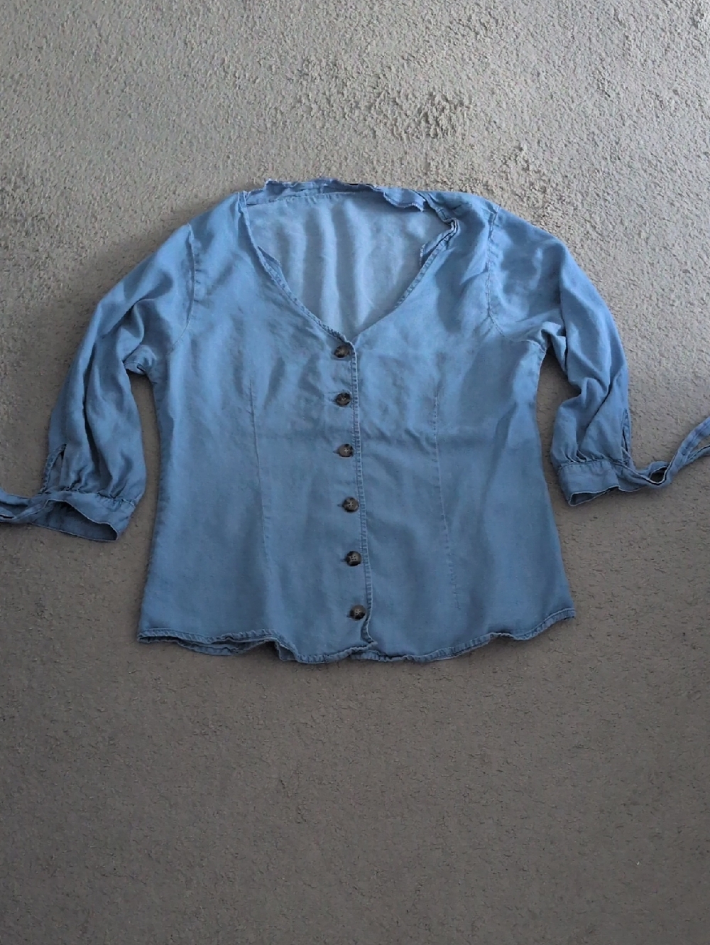 1511 Inc. Light Blue Button-Front Women's Top